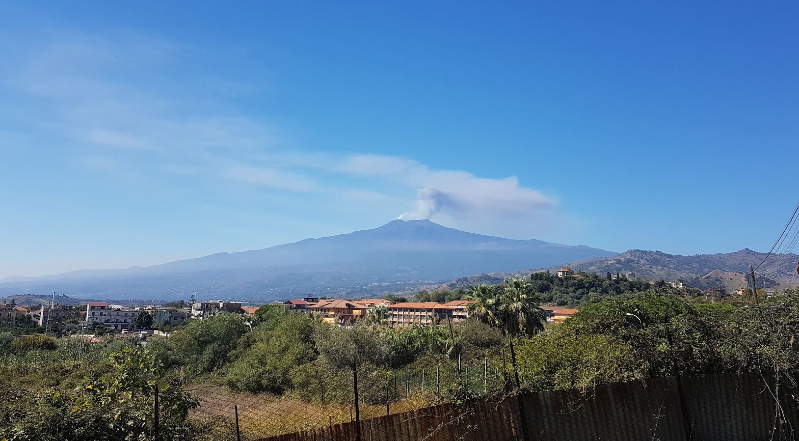 etna visible from surrounding of Taormina