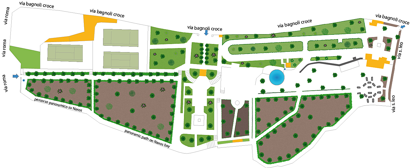 Map of public garden of taormina