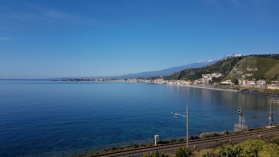 route taormina giardini-naxos and back
